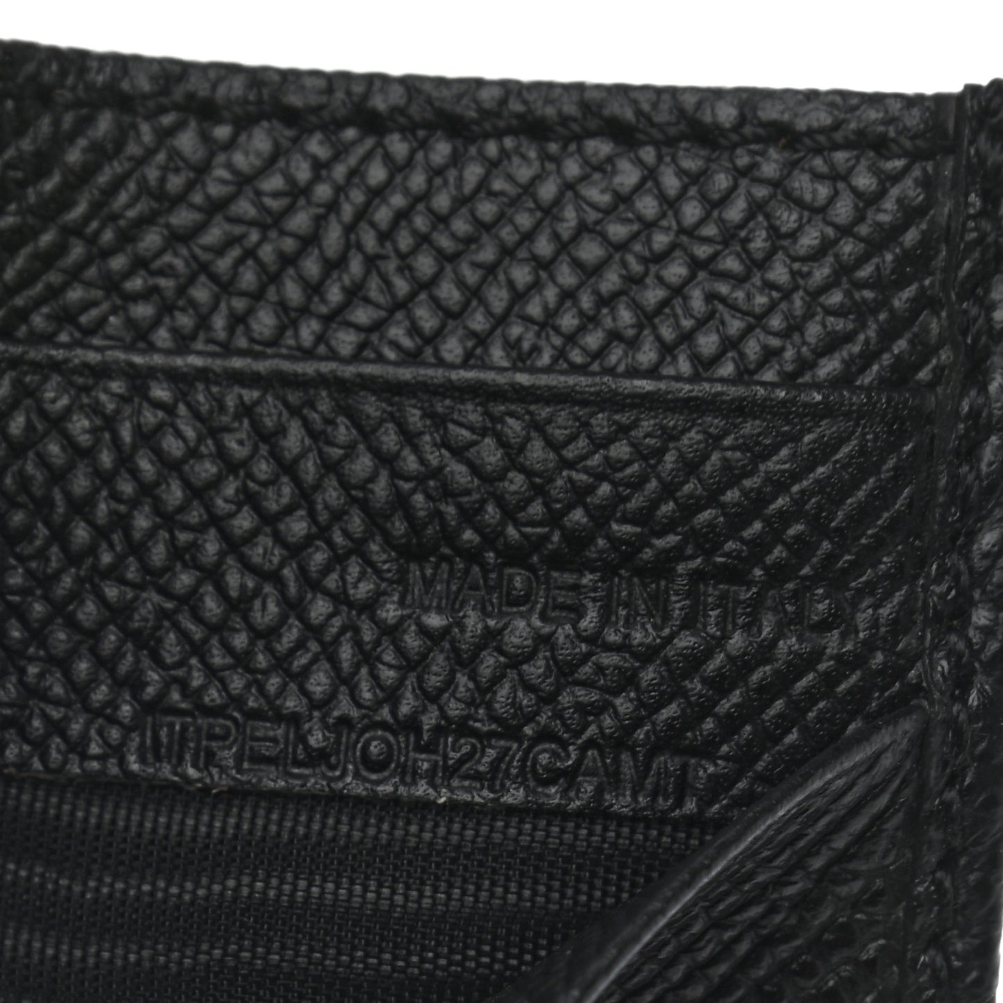 Grainy Calfskin Card Case Black