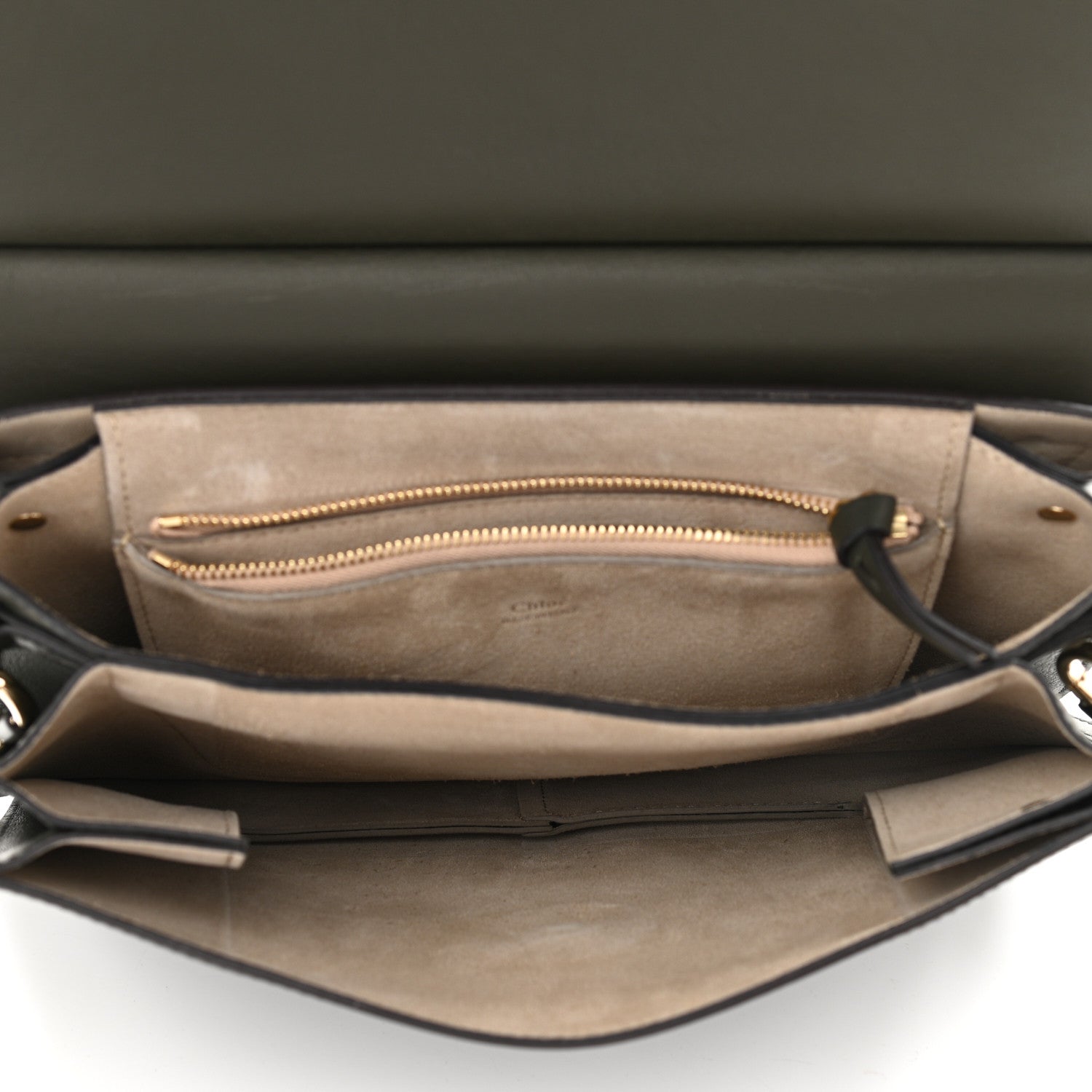 Chloe Suede Calfskin Medium Faye Shoulder Bag Deep Forest 5 of 10