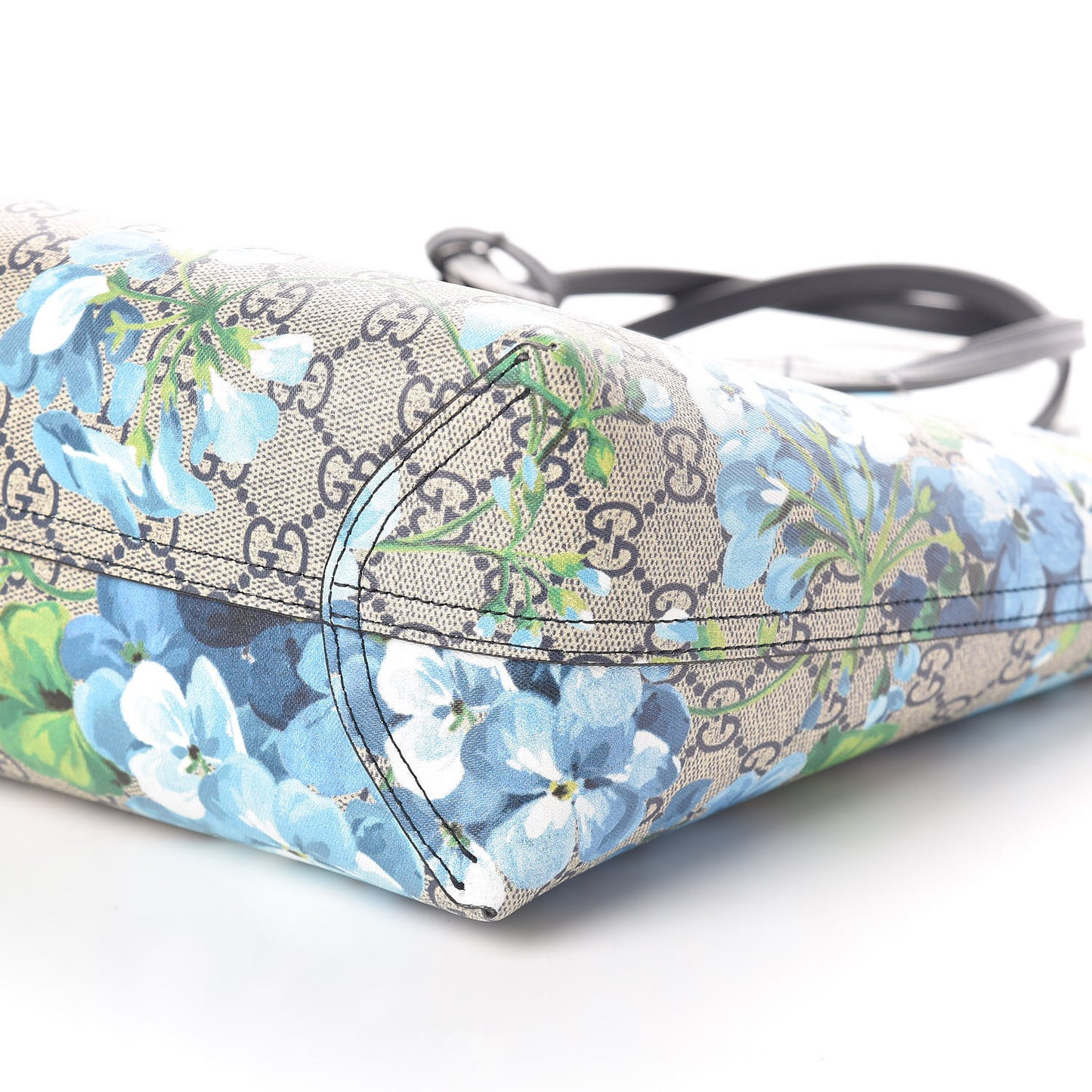 GG Supreme Monogram Blooms Small Reversible Tote Beige Blue Navy