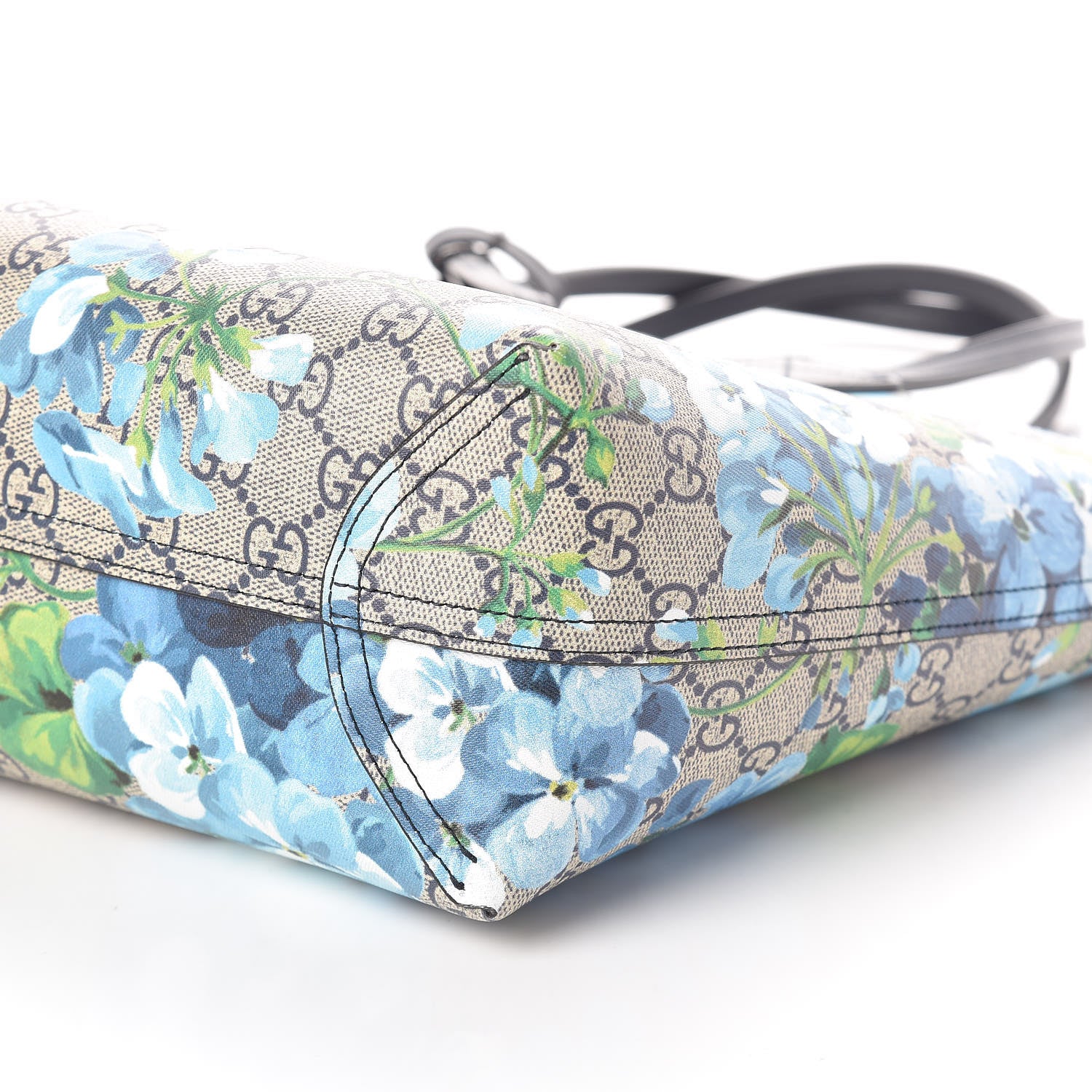 Gucci GG Supreme Monogram Blooms Small Reversible Tote Beige Blue Navy 11 of 16