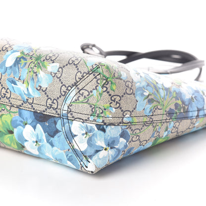 Gucci GG Supreme Monogram Blooms Small Reversible Tote Beige Blue Navy 11 of 16