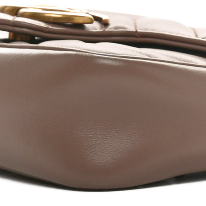 Gucci Calfskin Matelasse Super Mini GG Marmont Shoulder Bag Porcelain Rose 10 of 11