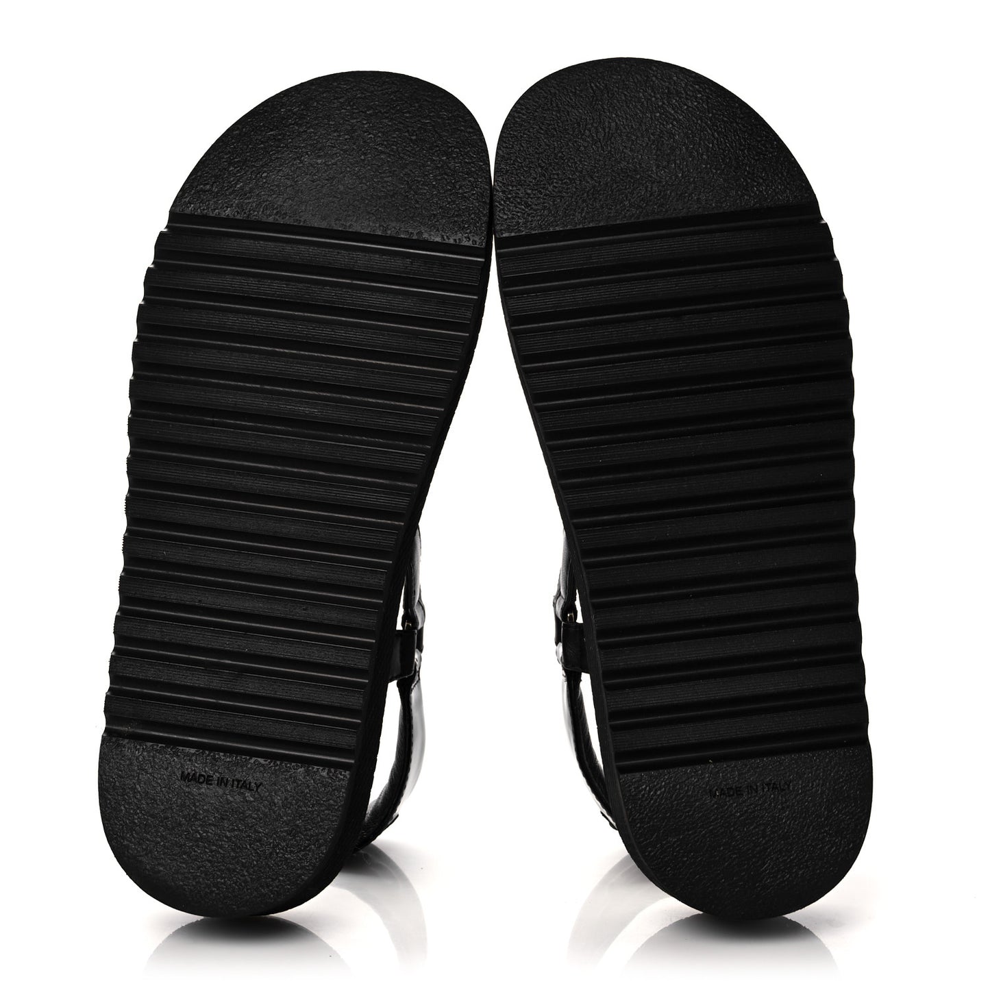 Lambskin Logo Platform Sandals 40 Black White