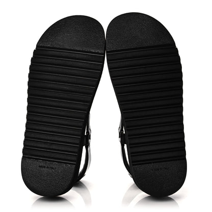Chanel Lambskin Logo Platform Sandals 40 Black White 5 of 9