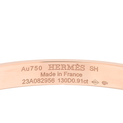 Hermes 18K Rose Gold Diamond PM Collier De Chien Pave Bracelet SH 3 of 4