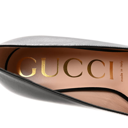 Gucci Malaga Kid Sylvie Web Chain Mid Heel Loafers 36.5 Black 8 of 10