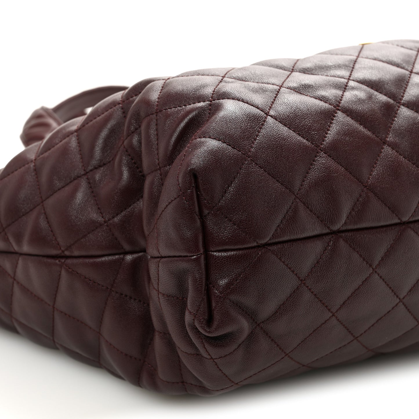 Lambskin Quilted Maxi Icare Shopping Tote  Rouge Cabernet