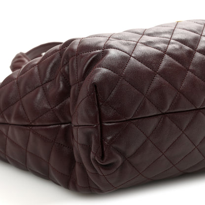 Saint Laurent Lambskin Quilted Maxi Icare Shopping Tote  Rouge Cabernet 10 of 11