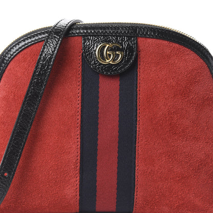 Gucci Suede Patent Web GG Small Ophidia Dome Shoulder Bag Hibiscus Red 6 of 8