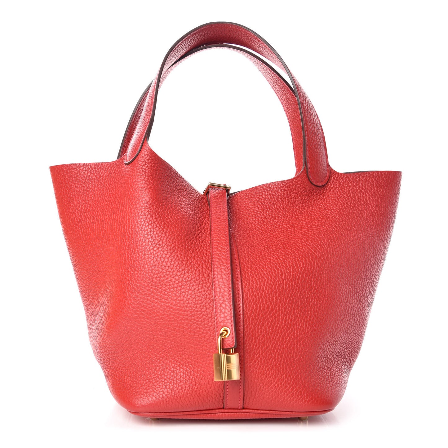 Taurillon Clemence Picotin Lock 22 MM Rouge Casaque