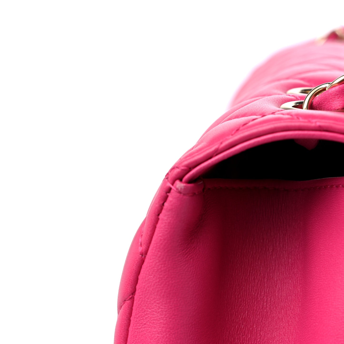 Lambskin Quilted Jumbo Mademoiselle Chic Flap Fuchsia