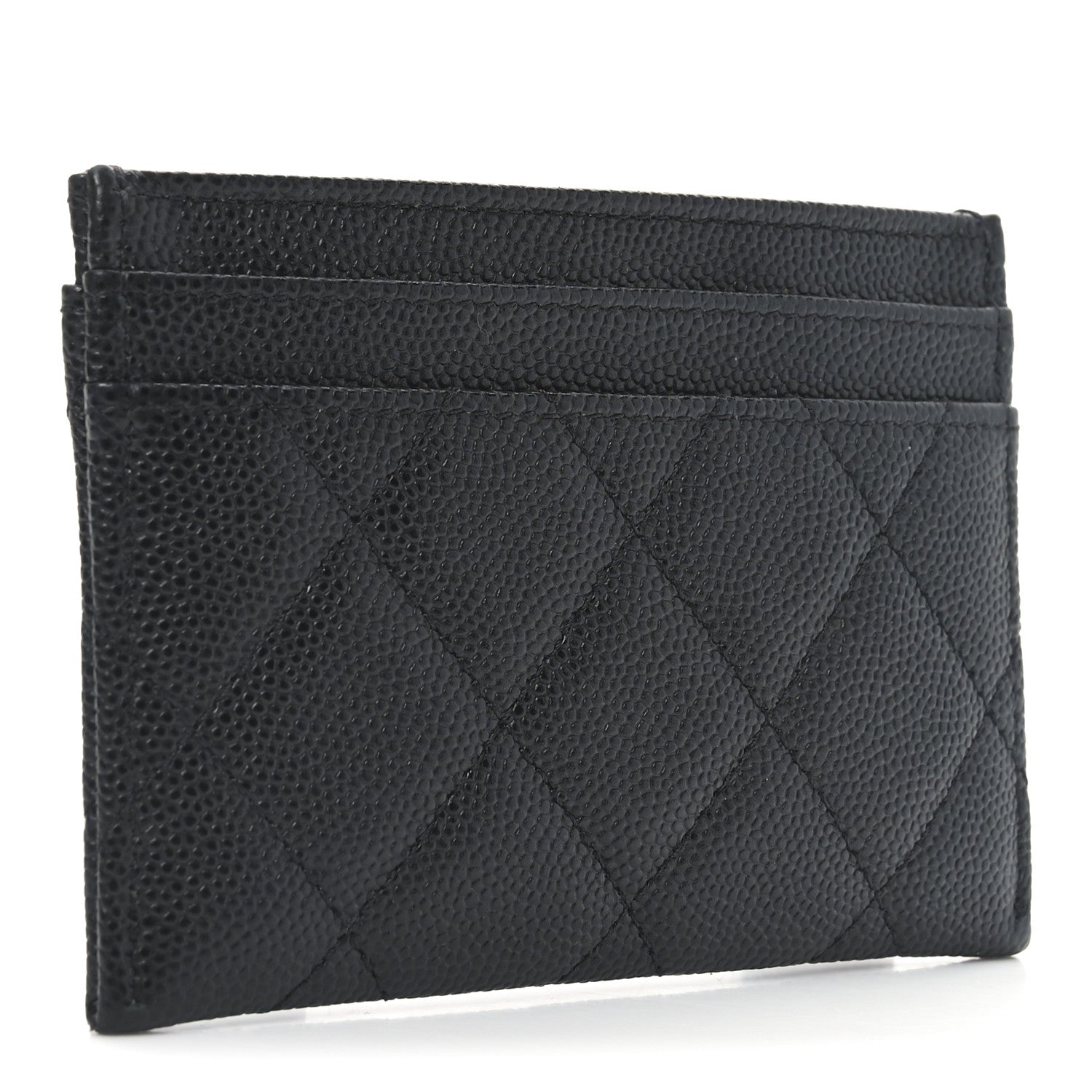 Chanel Shiny Caviar Quilted Strass CC Card Holder Black 3 of 9