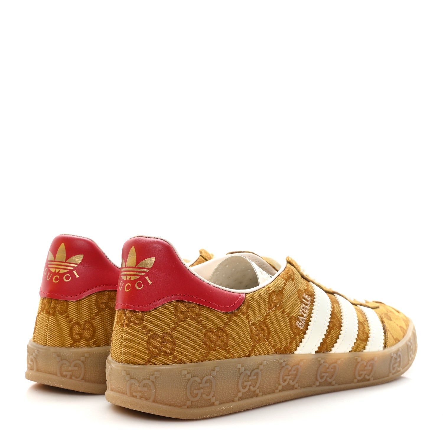 Gucci X ADIDAS Vintage GG Monogram Mens Gazelle Sneakers 7.5 Mid Natural  Nut Off White 1839352 – FASHIONPHILE