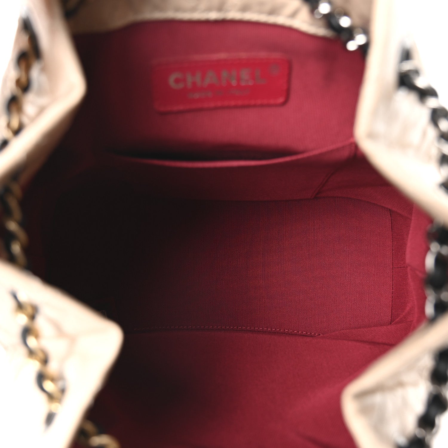 Chanel Aged Calfskin Quilted Small Gabrielle Backpack Beige Black 4 of 9