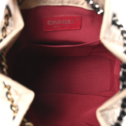 Chanel Aged Calfskin Quilted Small Gabrielle Backpack Beige Black 4 of 9