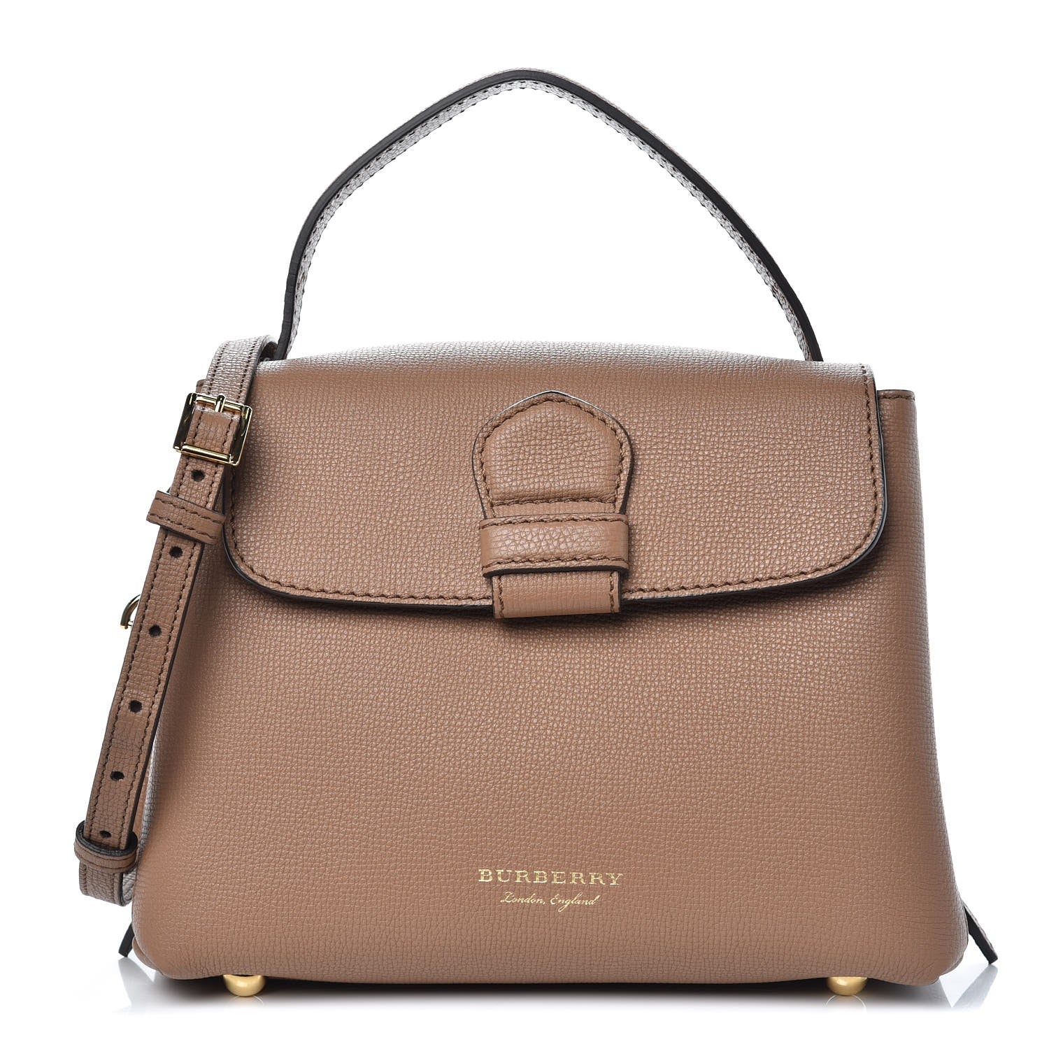 Burberry Derby Calfskin House Check Small Camberley Dark Sand 1 of 7