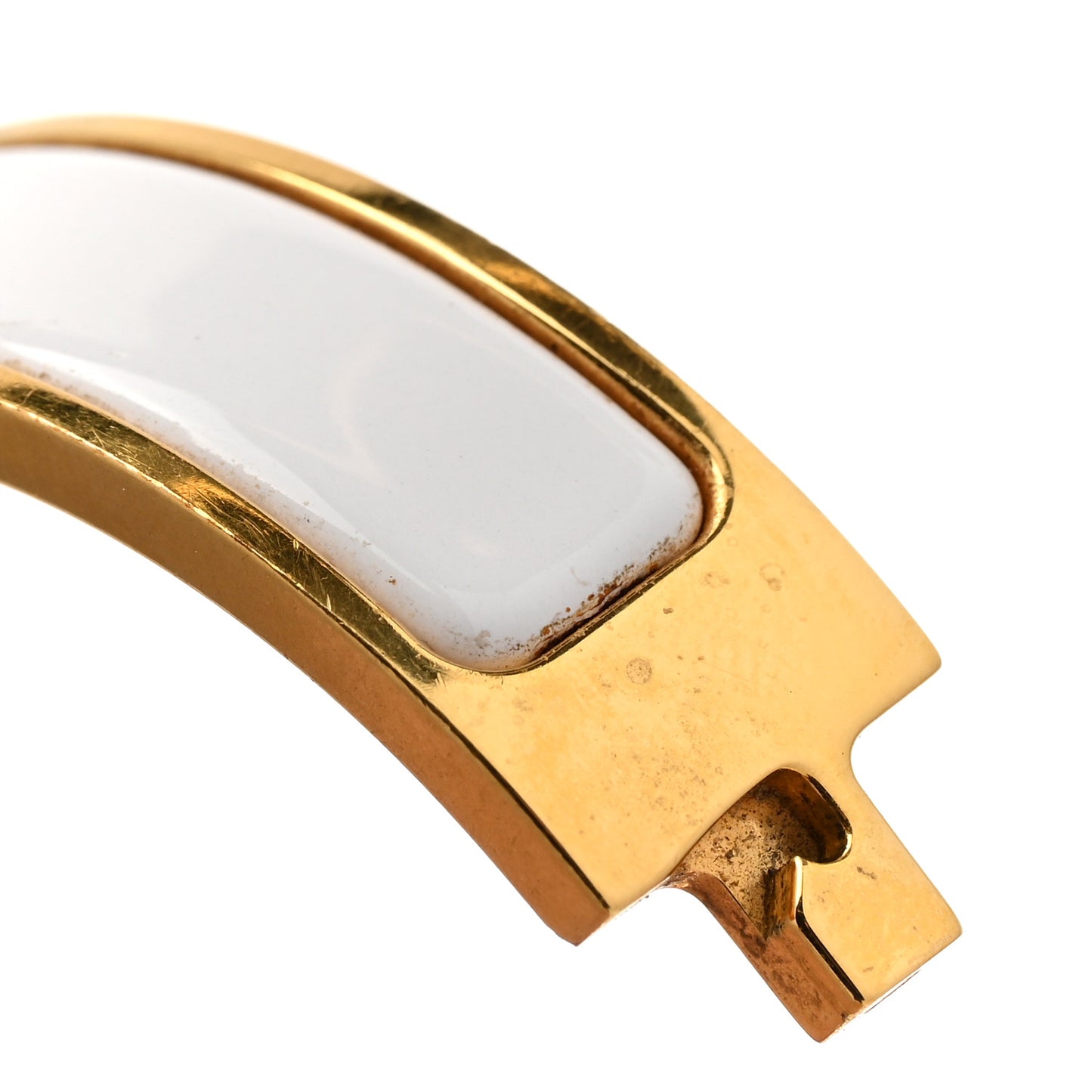 Enamel Narrow Clic Clac H Bracelet PM White