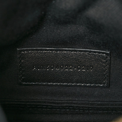 Saint Laurent Grain De Poudre Chevron Monogram Bill Pouch Black 7 of 9