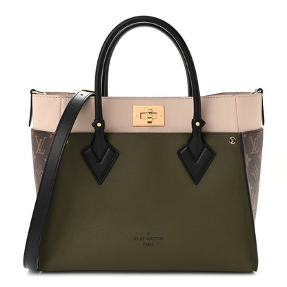 Louis Vuitton Calfskin Monogram On My Side MM Laurier Green Toffee Latte Beige 1 of 9