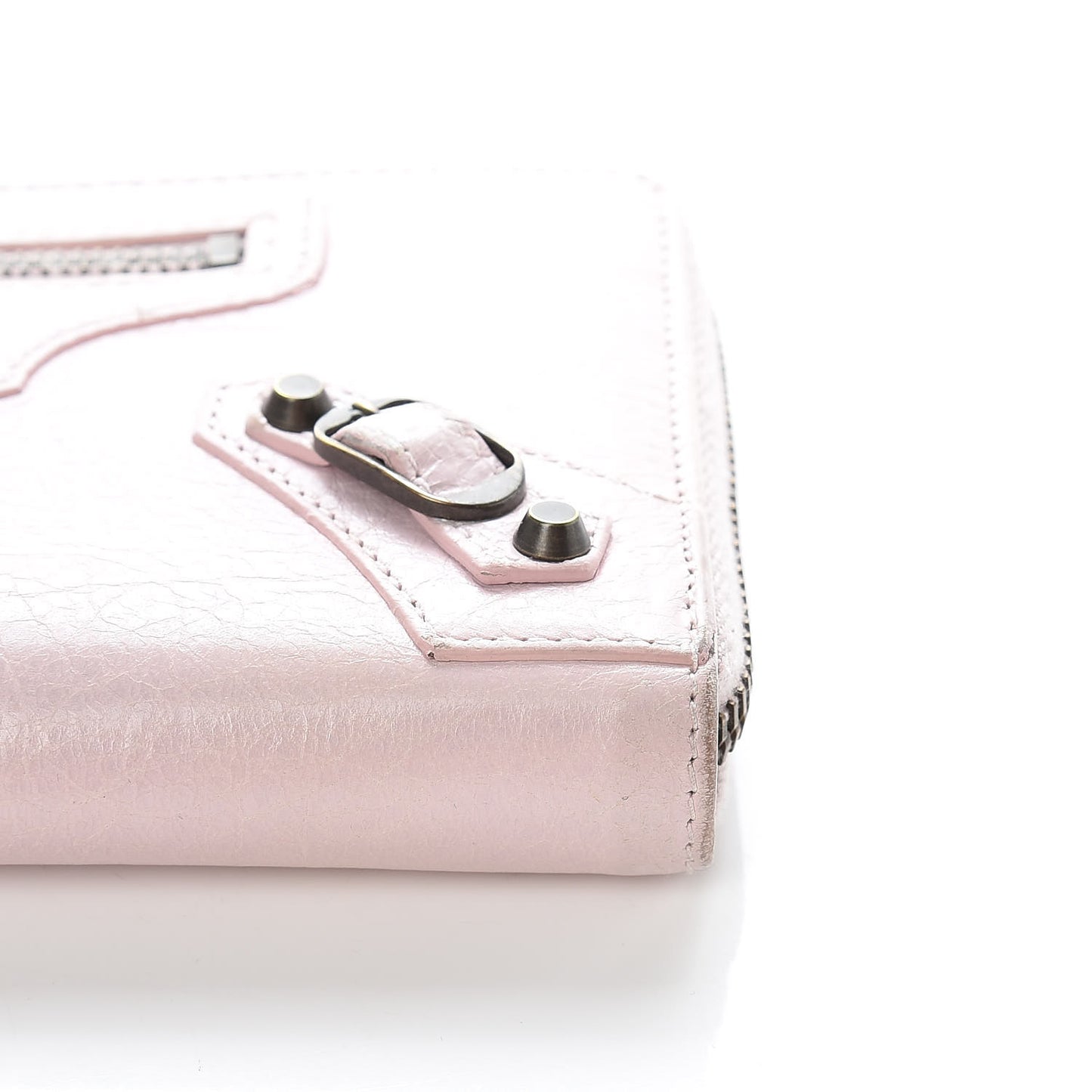 Agneau Classic Hardware Continental Zip Around Wallet Rose Poudre