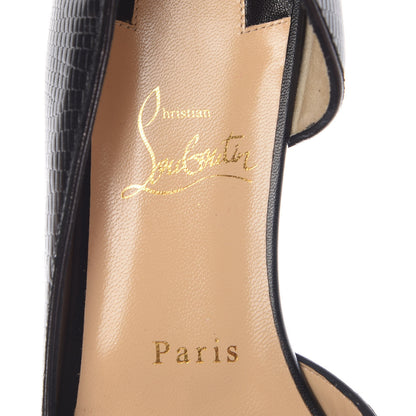 Christian Louboutin Calfskin Lizard Embossed Iriza Flats 39.5 Black 7 of 8