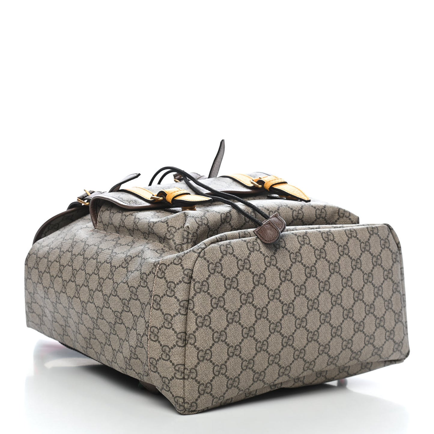 Soft GG Supreme Monogram Neo Vintage Double Buckle Backpack Beige New Acero Crop