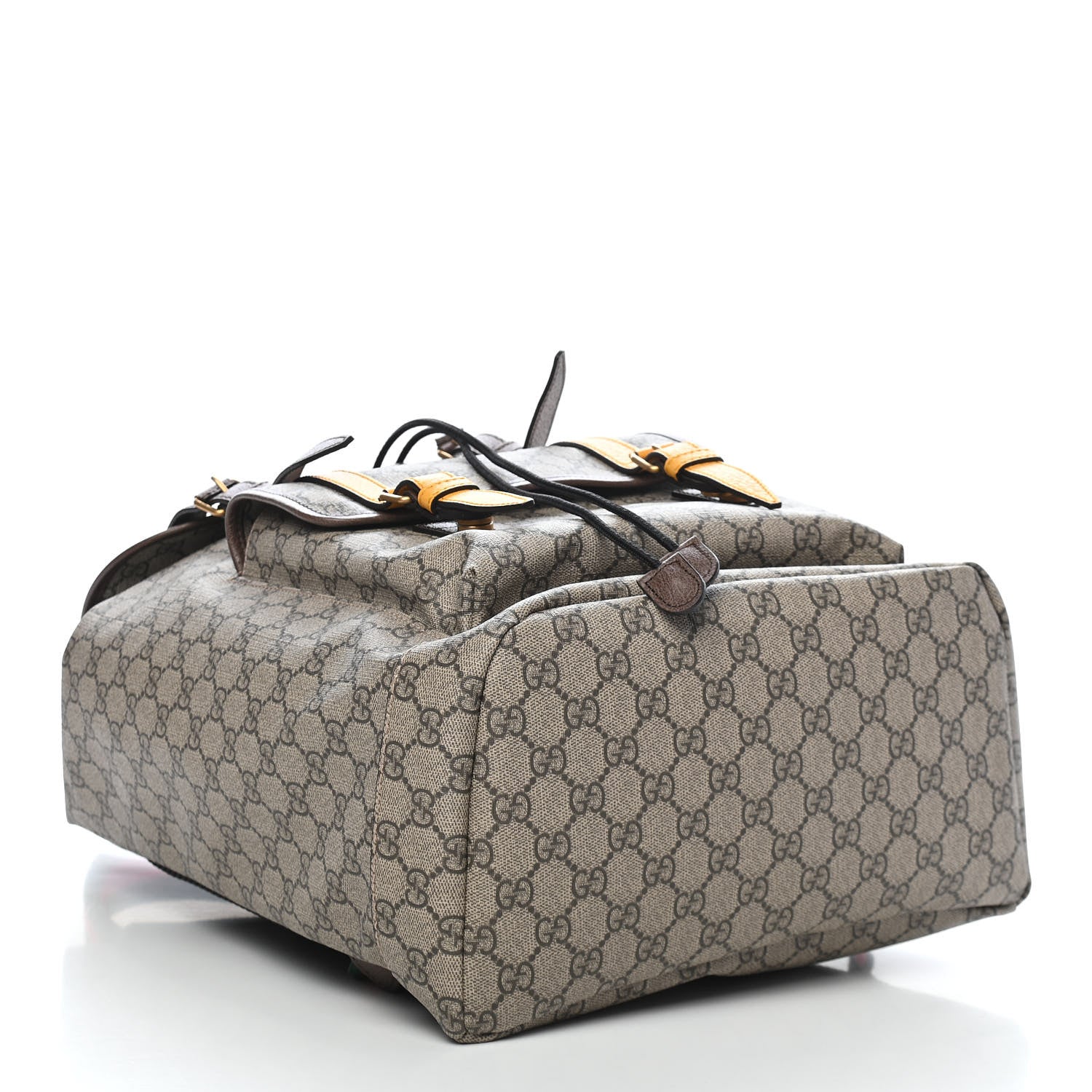 Gucci Soft GG Supreme Monogram Neo Vintage Double Buckle Backpack Beige New Acero Crop 4 of 9