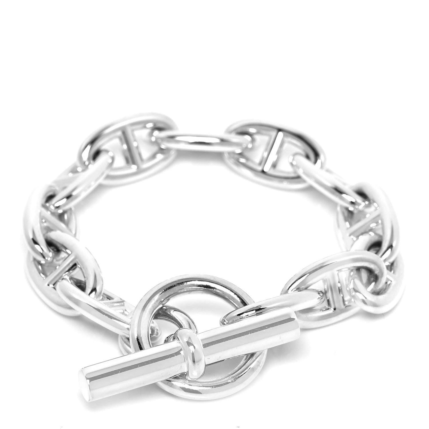 Hermes Sterling Silver GM Chaine D'Ancre Bracelet 12 3 of 4