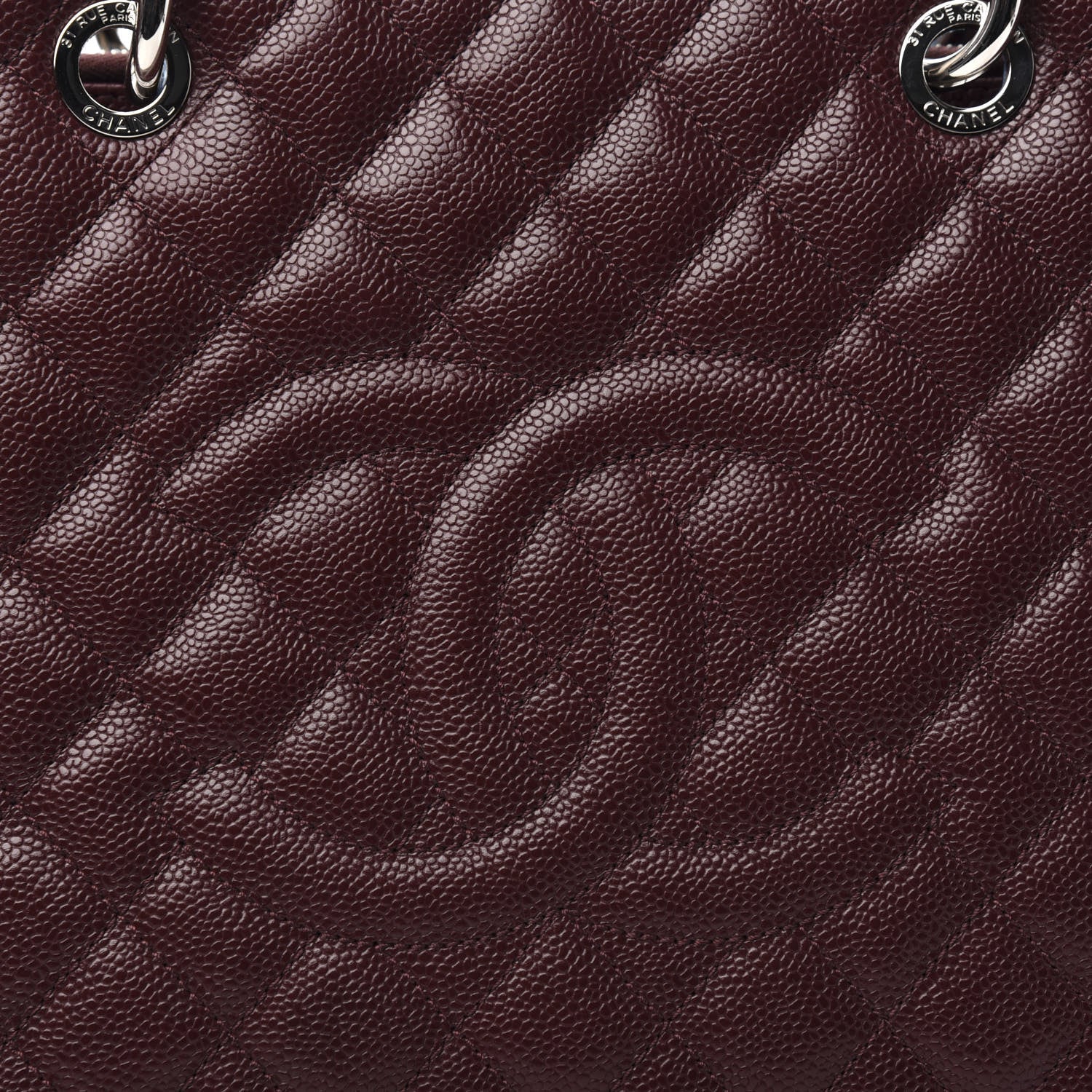 Chanel Caviar Quilted Grand Shopping Tote GST Dark Burgundy 10 of 10