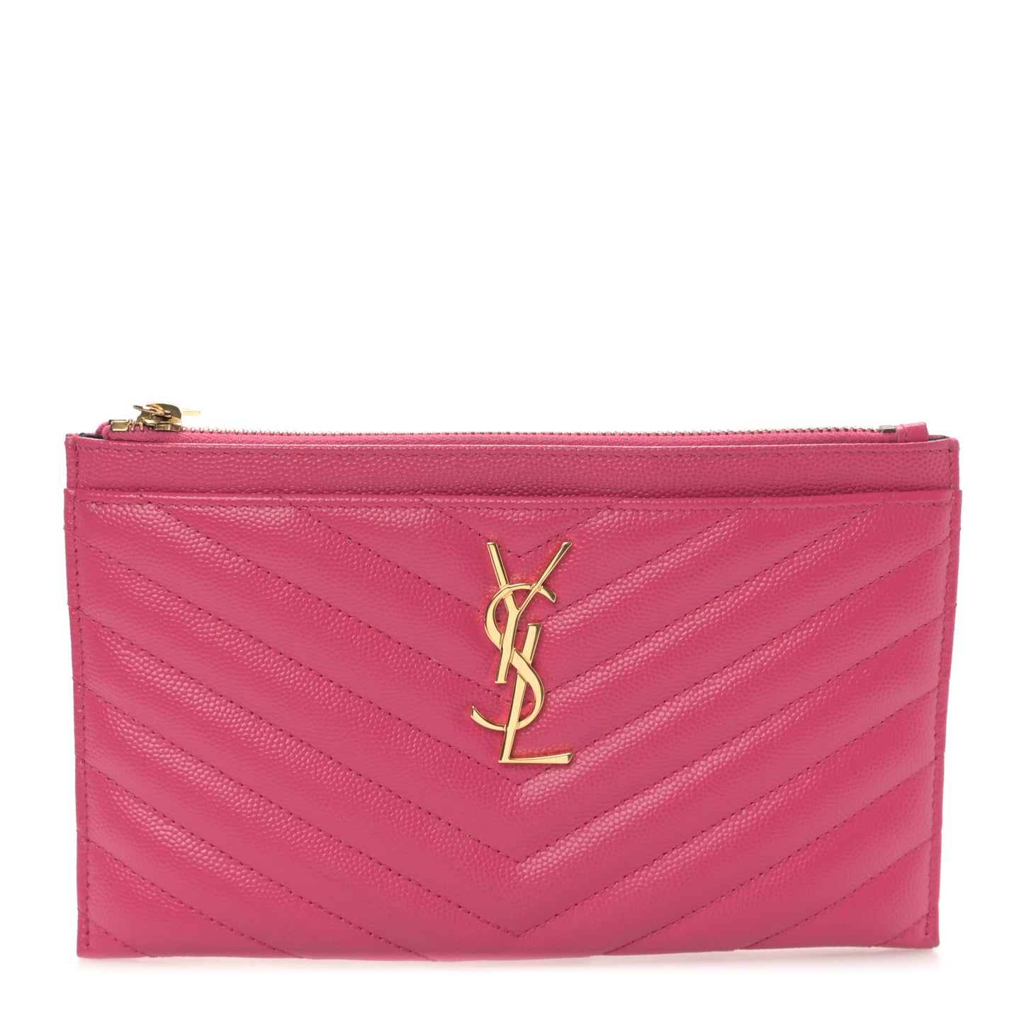 Grain De Poudre Chevron Monogram Bill Pouch Fresh Fuxia