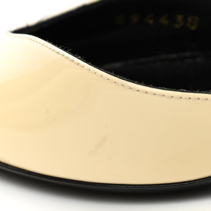 Saint Laurent Patent Anja 85 Ankle Strap Pointed Pumps 36 Coquille 9 of 10