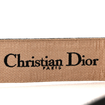 Christian Dior Canvas Embroidered 65mm Belt 80 32 Black Beige 3 of 4