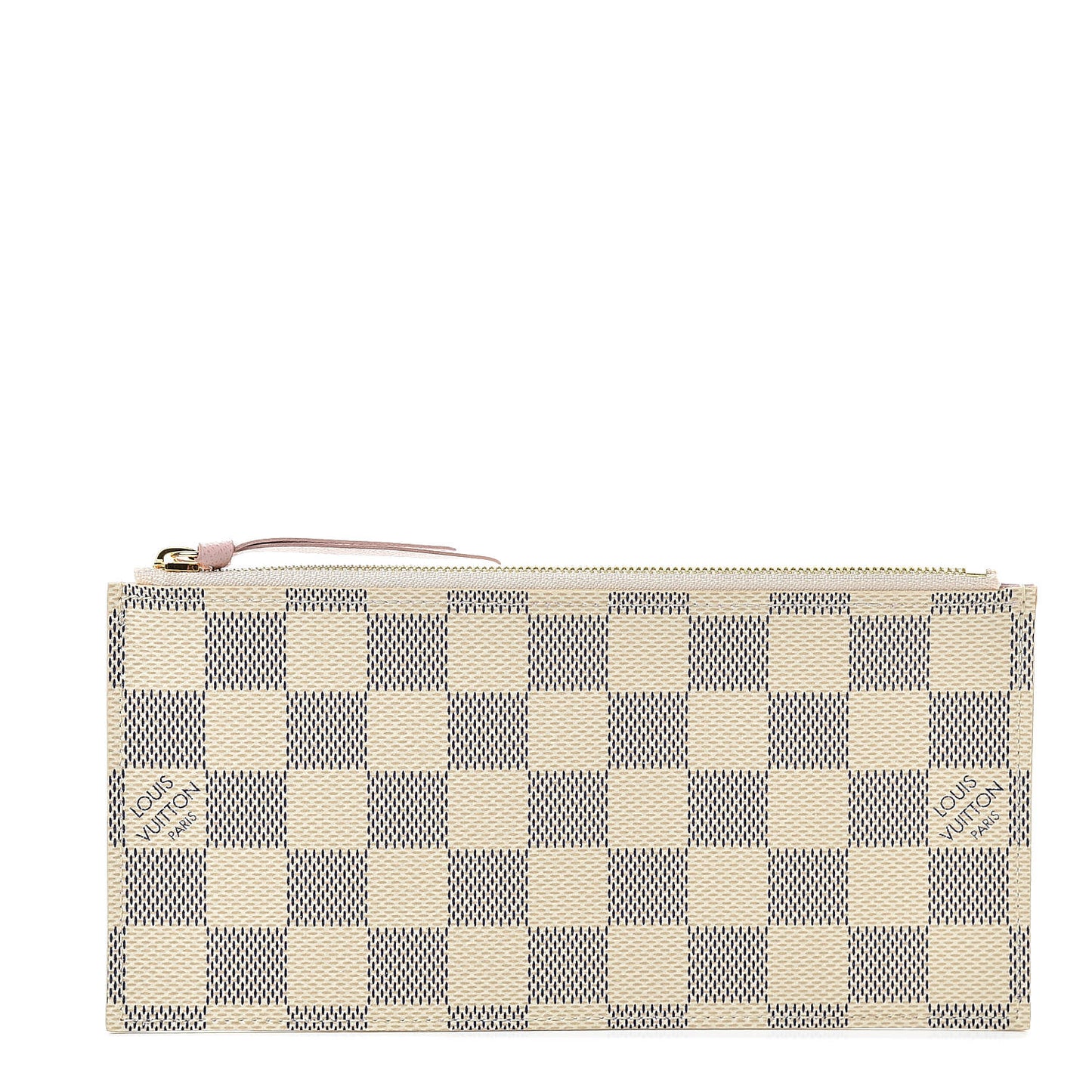 Damier Azur Felicie Chain Wallet Zippered Insert Rose Ballerine