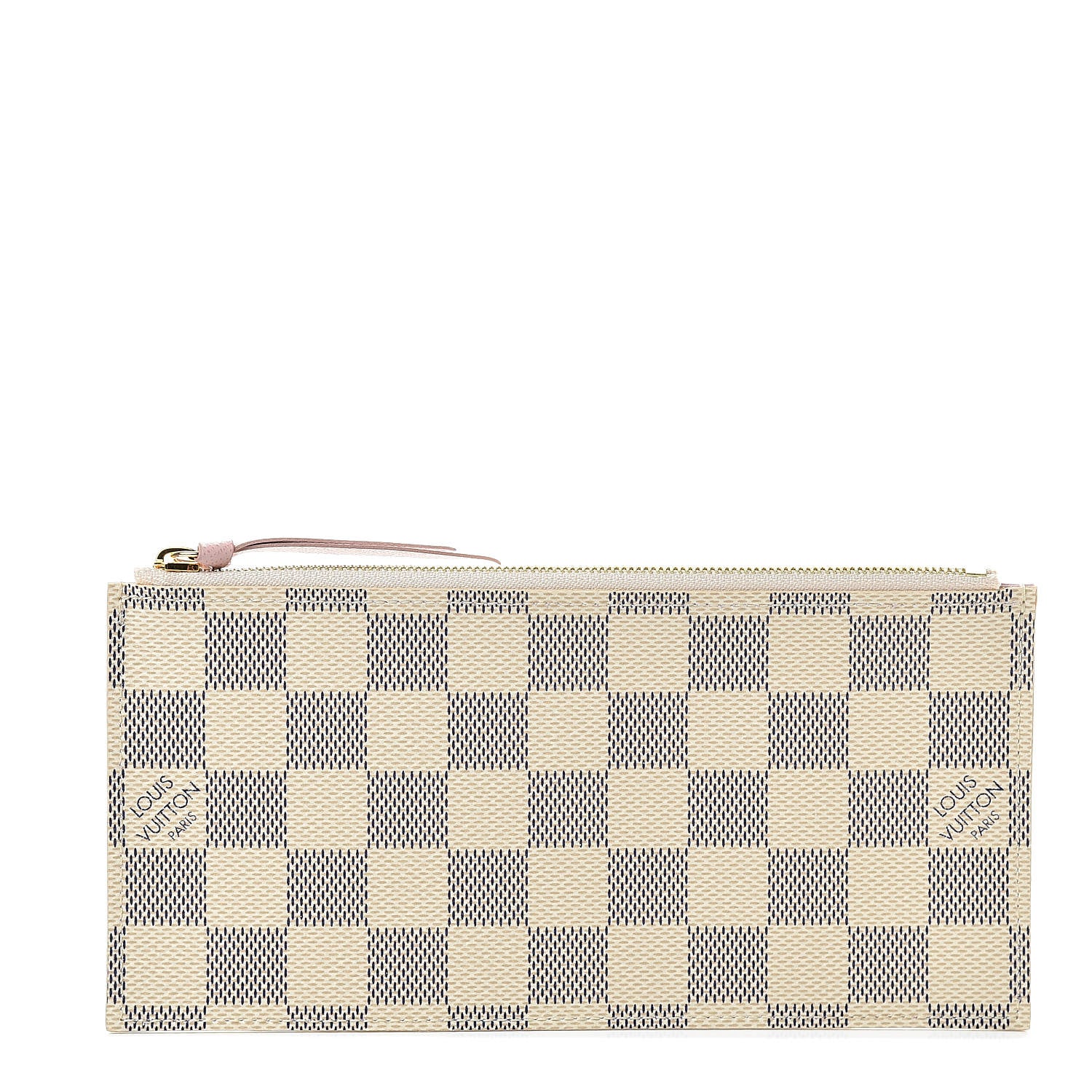 Louis Vuitton Damier Azur Felicie Chain Wallet Zippered Insert Rose Ballerine 1 of 6
