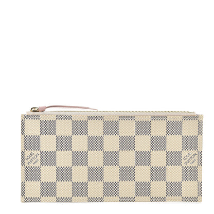 Louis Vuitton Damier Azur Felicie Chain Wallet Zippered Insert Rose Ballerine 1 of 6
