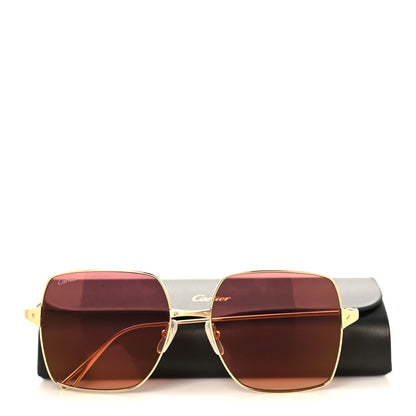 Cartier Metal Santos De Cartier Square Sunglasses CT0297S Gold 7 of 7