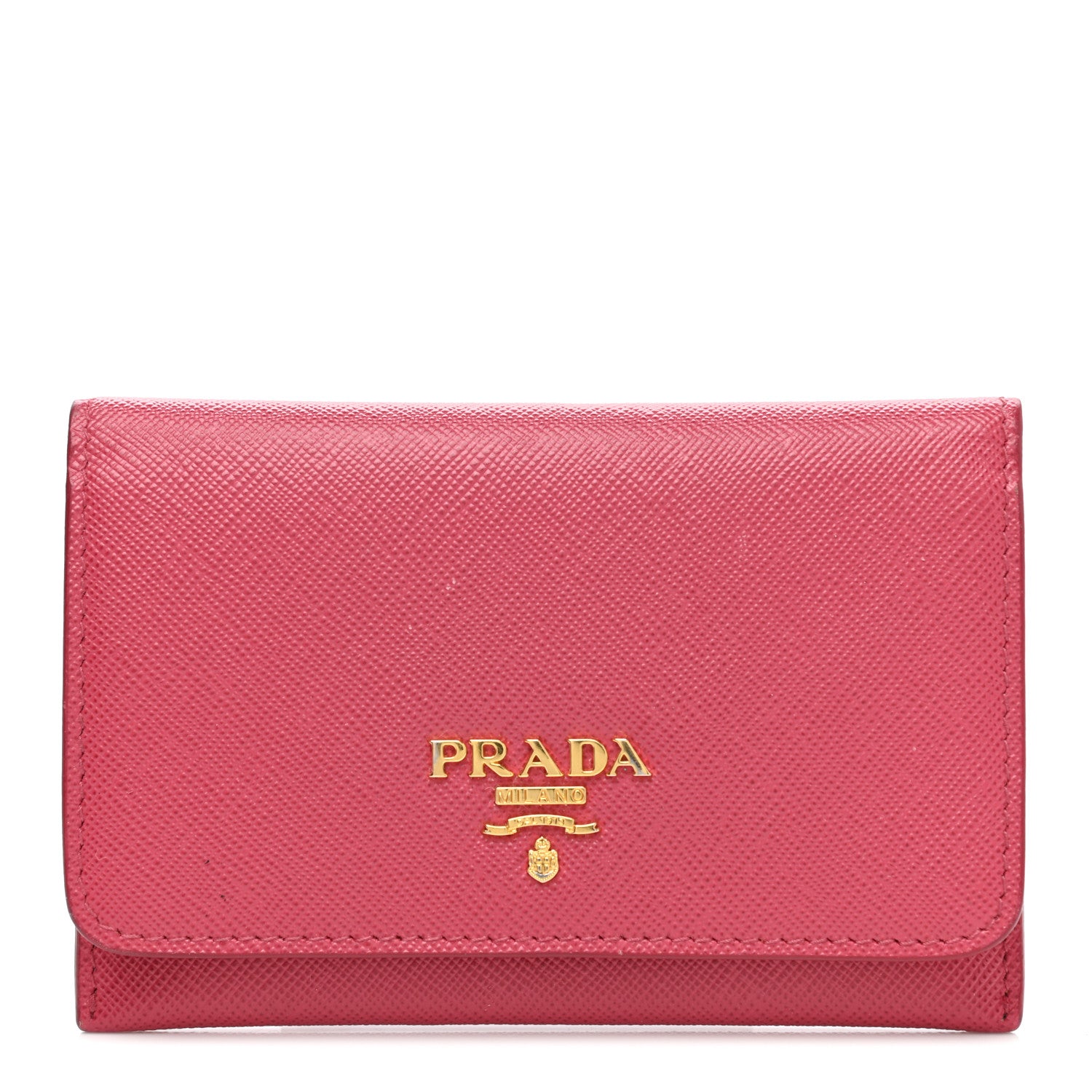 Prada Saffiano Metal Flap Wallet Peonia 1 of 11