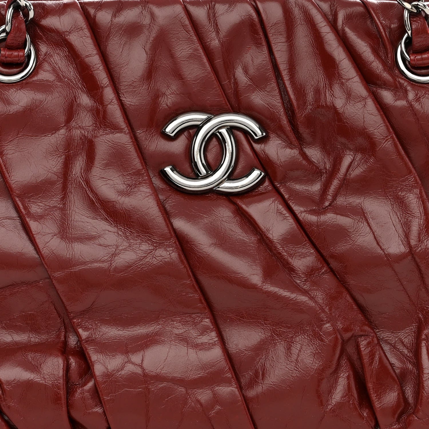 Chanel Glazed Calfskin Twisted Bowling Bag Red 10 of 12