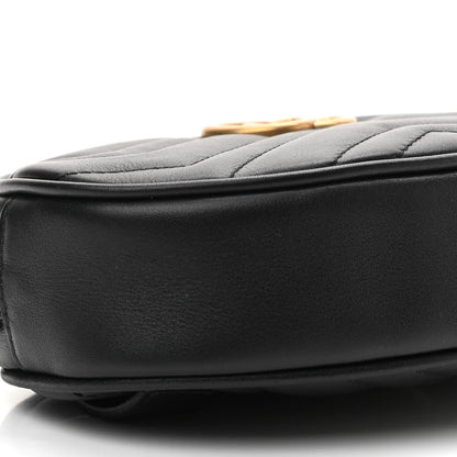 Gucci Calfskin Matelasse GG Marmont Belt Bag 85 34 Black 9 of 10