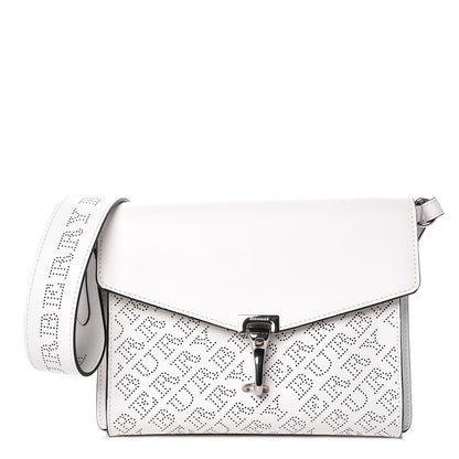 Burberry Calfskin Perforated Small Macken Crossbody Bag White 1 of 11
