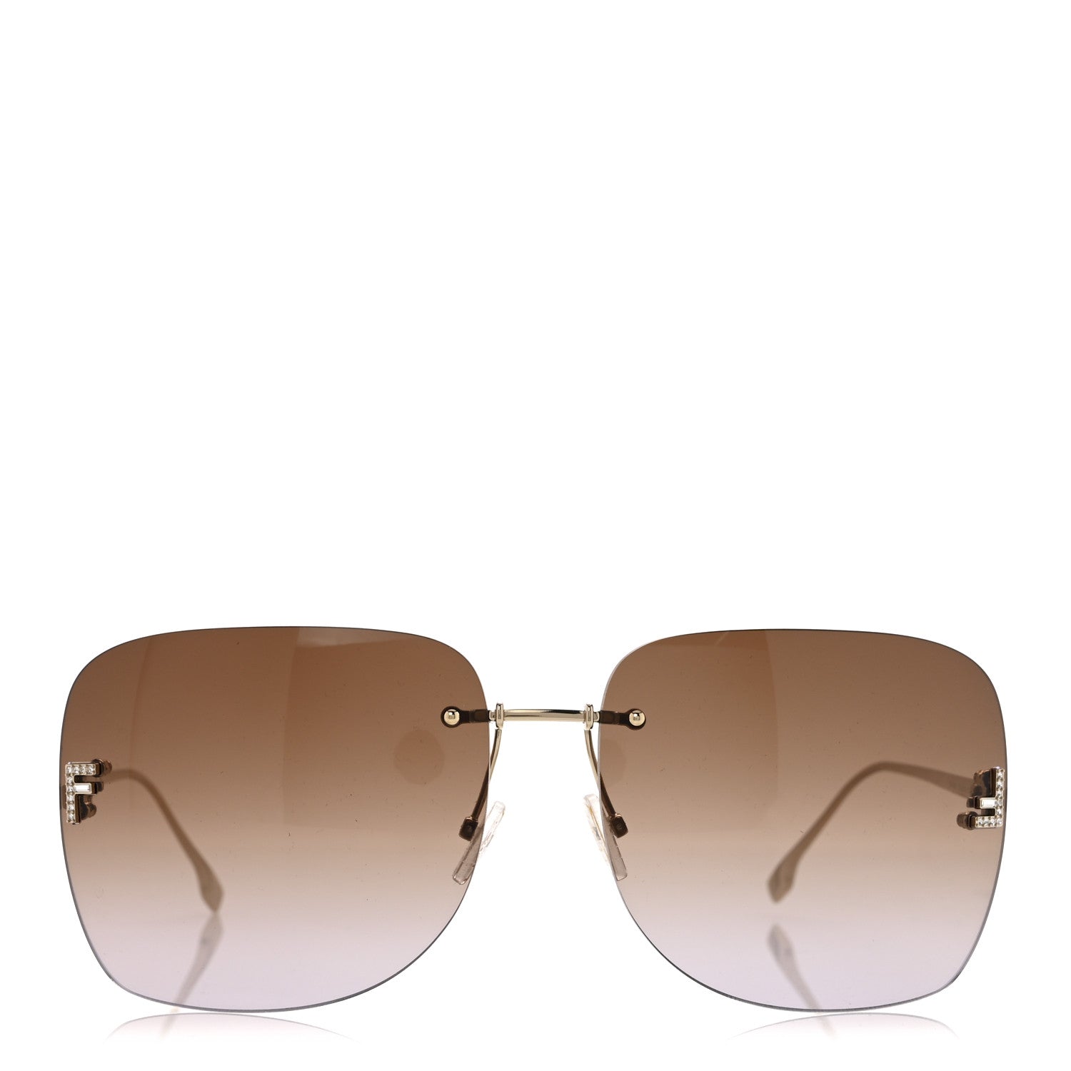 Fendi Metal Crystal Sunglasses FE4134US Gold 2 of 8