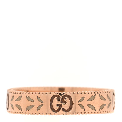Gucci 18K Rose Gold Enamel 4mm Icon Blooms Band Ring 55 7.25 1 of 7