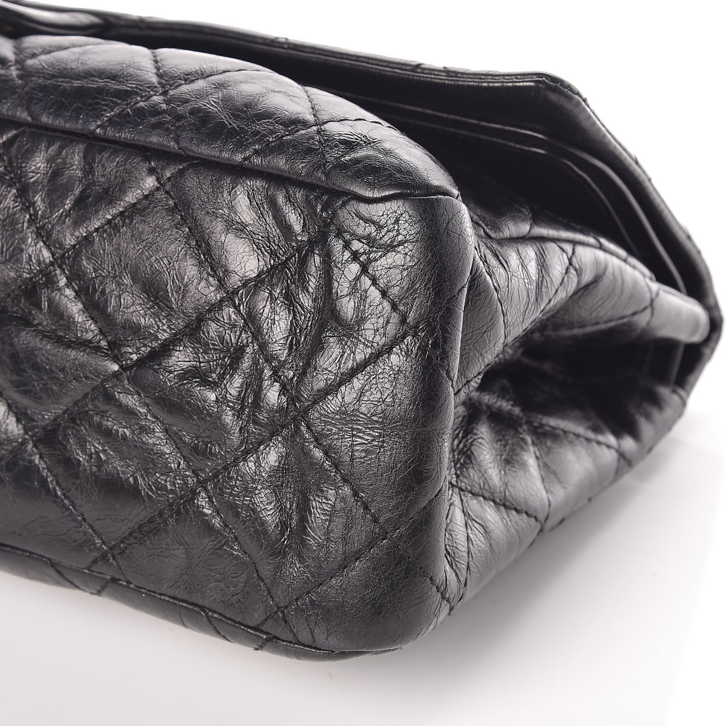 Aged Calfskin Quilted 2.55 Reissue 228 Flap Black