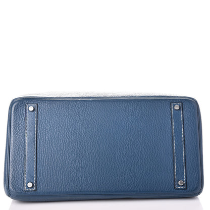 Hermes Taurillon Clemence Birkin 40 Bleu Thalassa 7 of 31