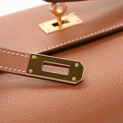 Hermes Evercolor Kelly Wallet To Go Gold 13 of 14