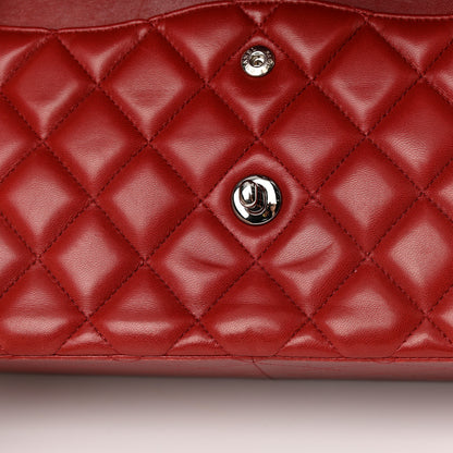 Chanel Lambskin Quilted Jumbo Double Flap Red 12 of 20