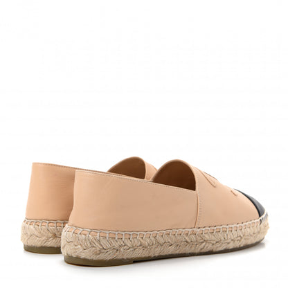 Chanel Lambskin CC Espadrilles 36 Beige Black 4 of 11