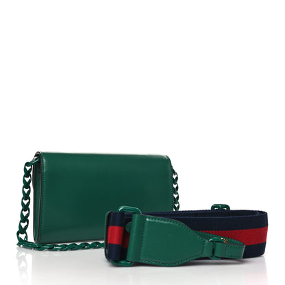 Gucci Azalea Calfskin Web Monochrome Mini Horsebit 1955 Chain Shoulder Bag Emerald 3 of 8