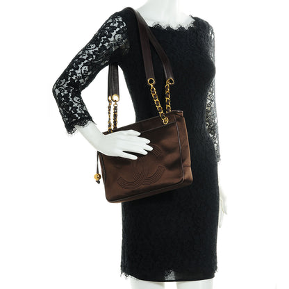 Chanel Satin Chain CC Shoulder Bag Brown 2 of 9