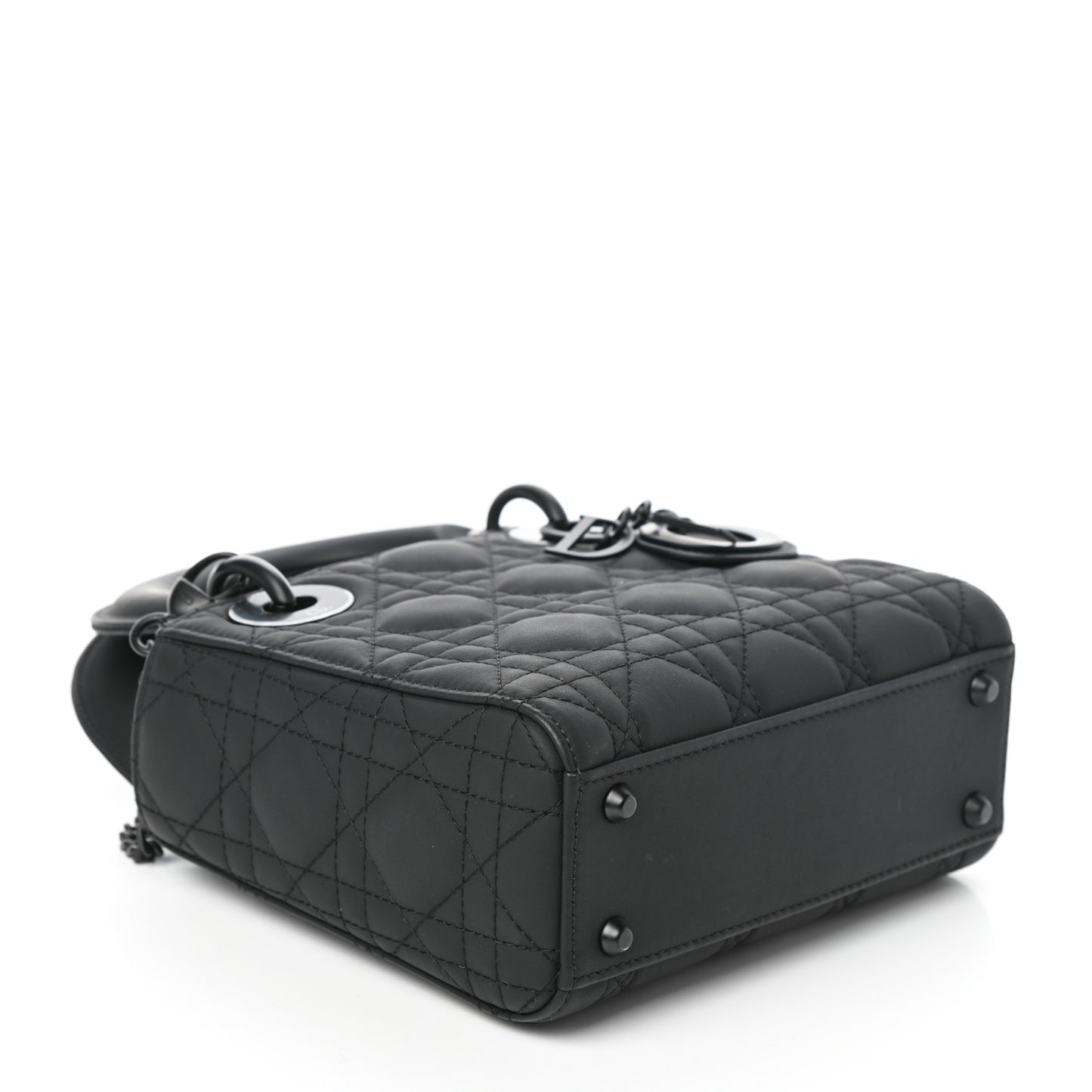 Ultra Matte Calfskin Cannage Mini Lady Dior Black
